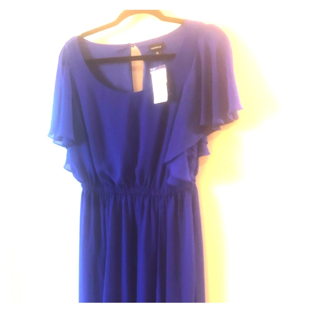 Cobalt Blue Chiffon Dress NWOT